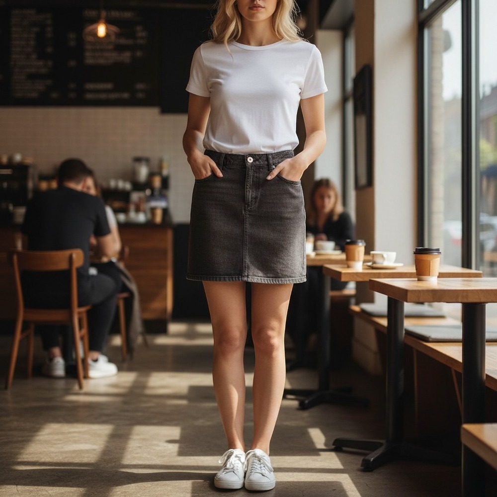 Calvin Klein‎ Size 8 Dark Wash Denim Mini Skirt Carolyn Bessette Y2K minimalist